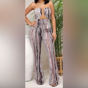 Elegant Multi-Tone Strapless Jumpsuit